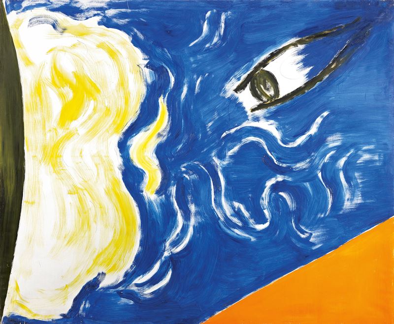 Virgilio Guidi - Occhi nello spazio, olio su tela, 1974
