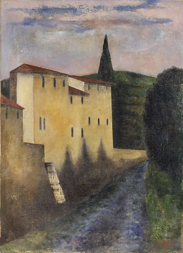 Ottone Rosai : Case sulla Greve  (1938)  - Olio su tela - Asta ARTE MODERNA - II - Casa d'aste Farsettiarte