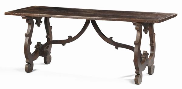 Antico tavolo fratino in legno di noce