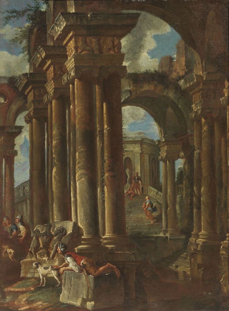 Giovanni Paolo Pannini - Capriccio Architettonico con Figure