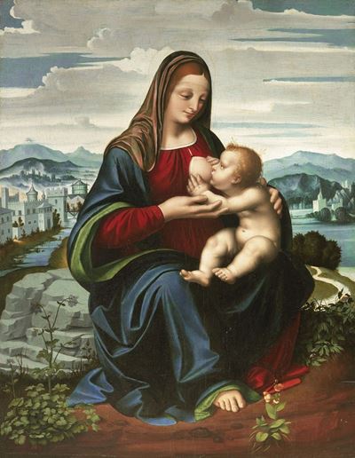 Madonna Allattante Col Bambino