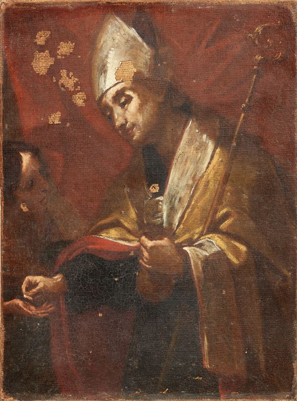 Scuola lombarda del XVII secolo - Santo Vescovo