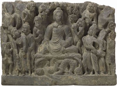Grande Altorilievo Raffigurante «scene della Vita di Buddha»