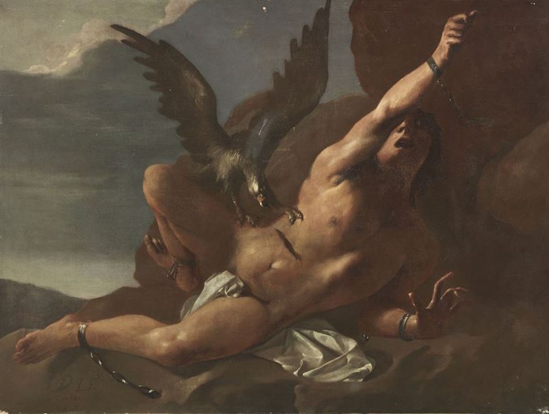 Scuola Napoletana Fine XVII Secolo - Prometeo Divorato Dall'aquila