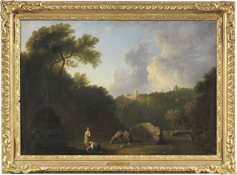 Richard Wilson (attr. A) - Veduta di Tivoli con Figure e Rovine