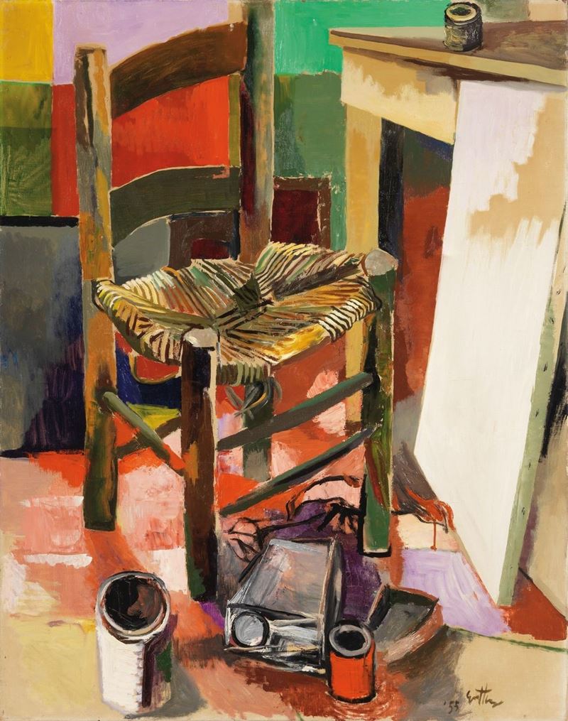 Renato Guttuso - Sedia e Barattoli