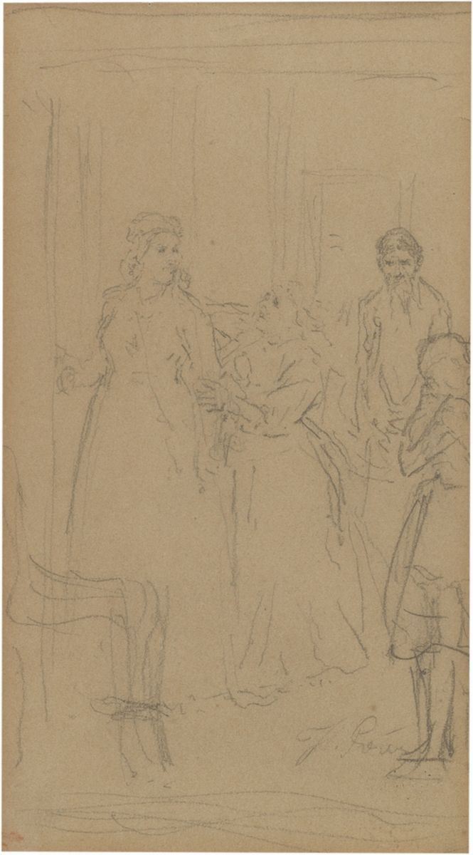 Ilya Efimovitch Repin - Due Disegni Raffiguranti «scene con Rasputin»
