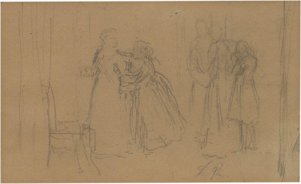 Ilya Efimovitch Repin - Due Disegni Raffiguranti «scene con Rasputin»