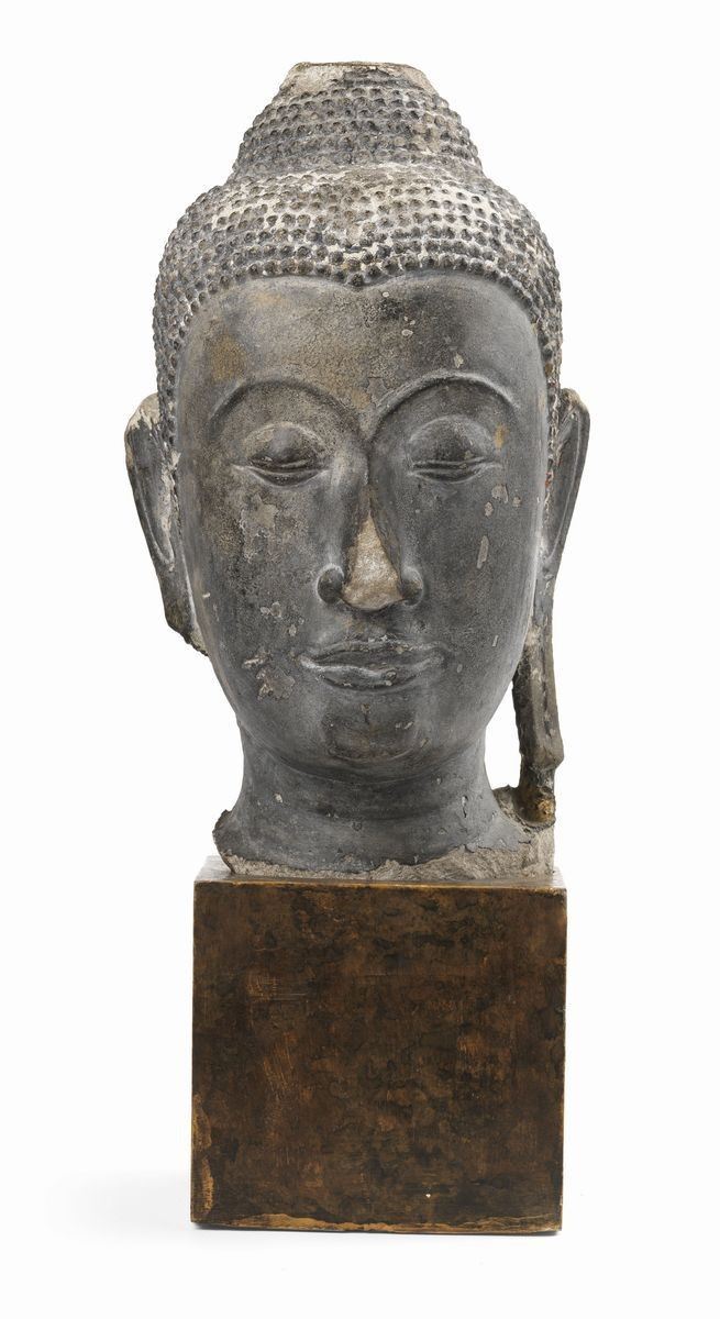 Grande Scultura Raffigurante Bodhisattva (forse Sakyamuni)