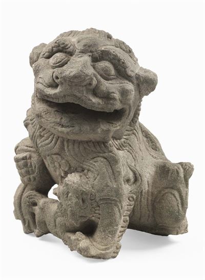 Scultura Raffigurante «leone a Bocca Aperta»