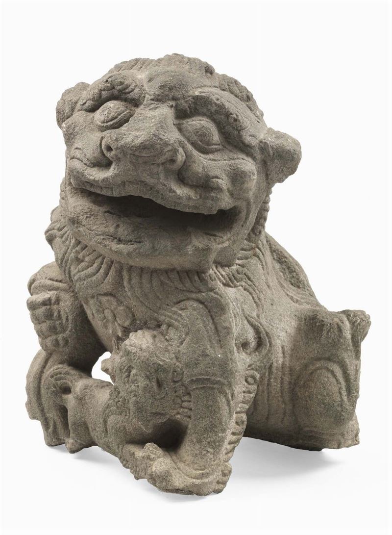 Scultura Raffigurante «leone a Bocca Aperta»