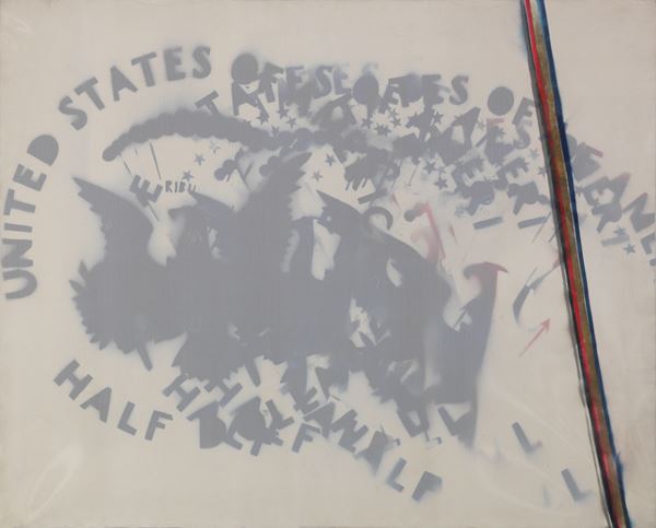 Franco Angeli : United States  (1966)  - Tecnica mista e velatino su tela - Auction Contemporary Art - I - Casa d'aste Farsettiarte