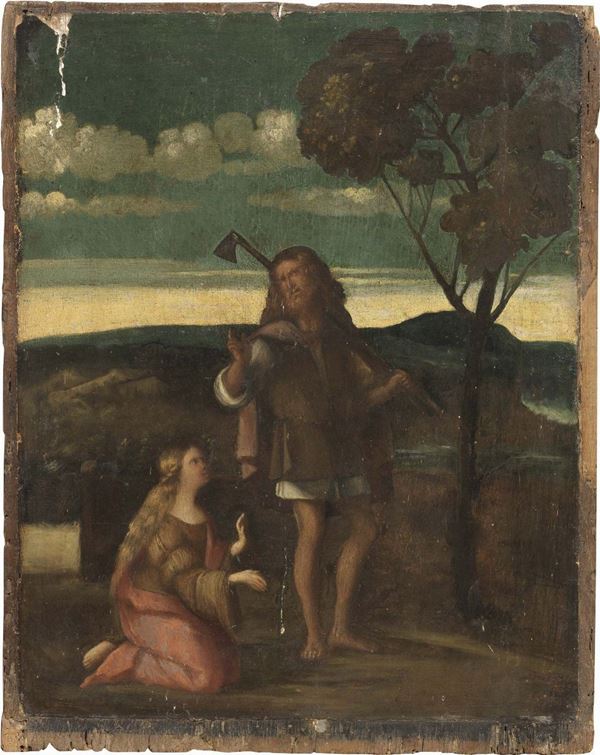 Giovanni Busi detto il Cariani (attr. a) - Noli me tangere (Cristo e la Maddalena)