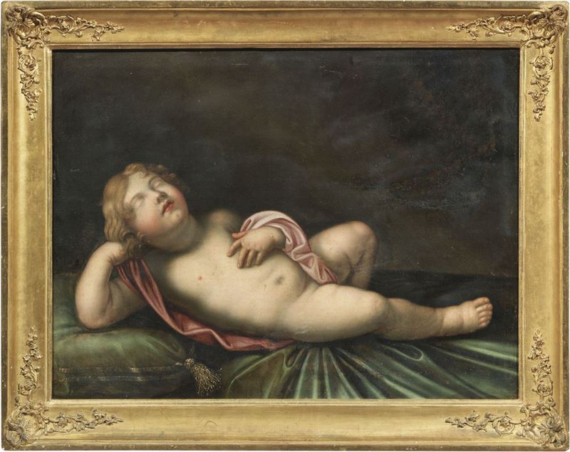 Scuola Emiliana del XVII Secolo - Amorino Dormiente