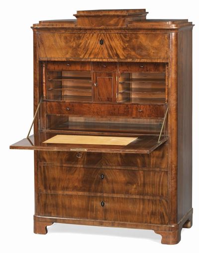Secretaire Lastronato in Legno di Mogano