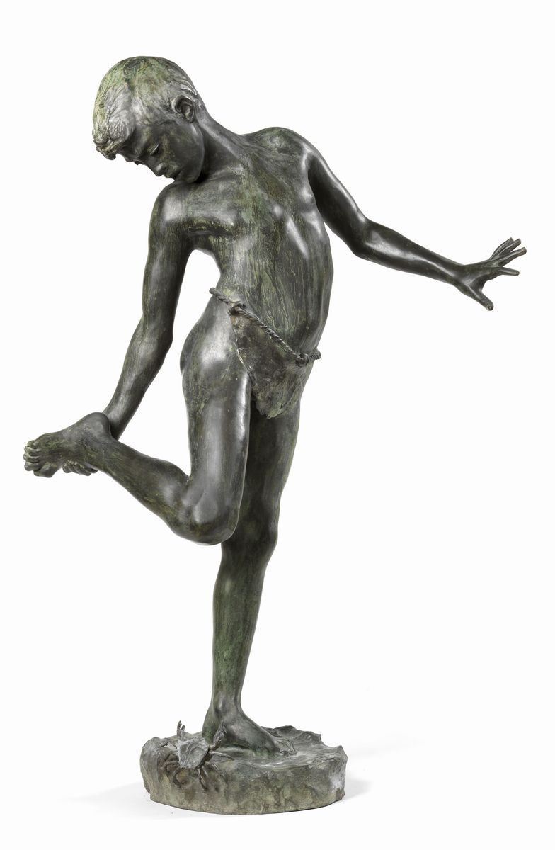 Ignoto Fine XIX - Inizio XX Secolo - Ragazzo Morso dal Granchio