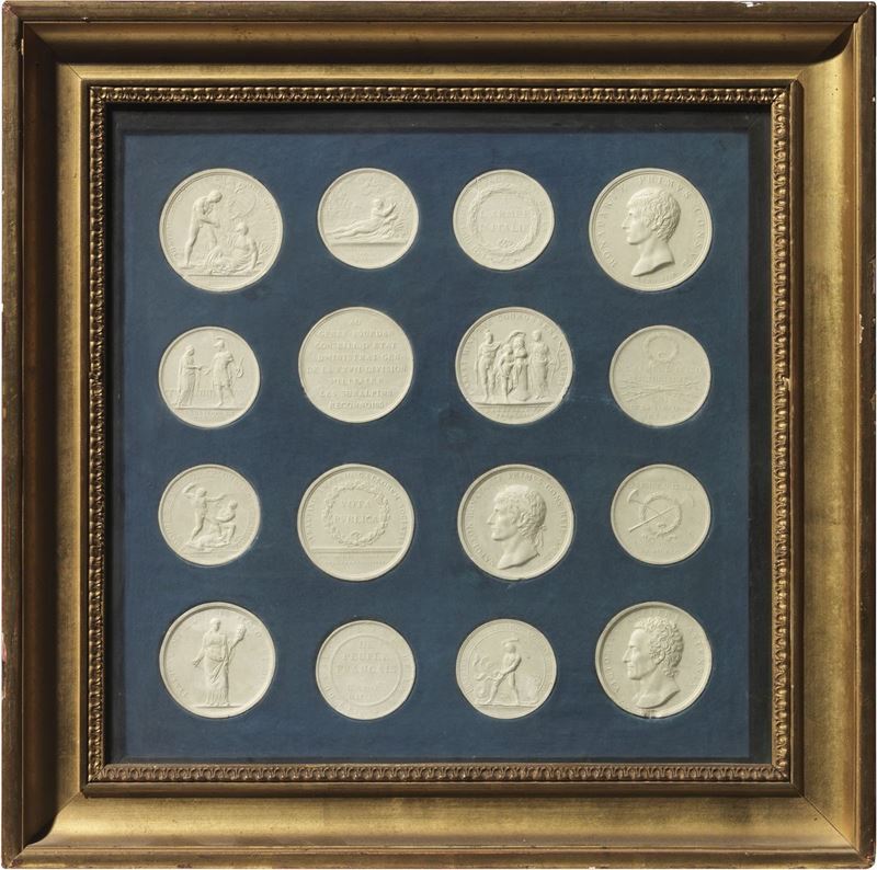 Sedici Calchi in Gesso di Medaglie Napoleoniche
