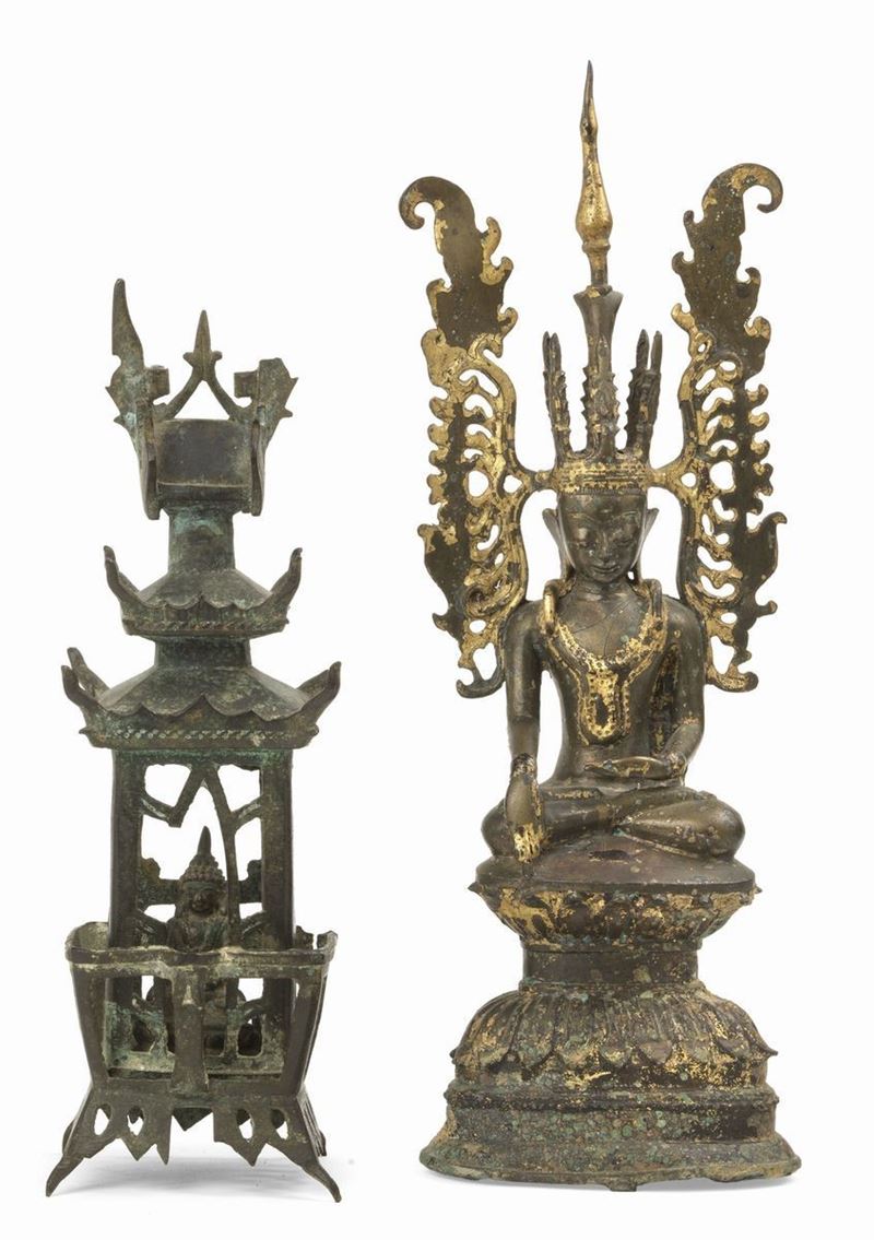 Due Sculture in Bronzo Dorato