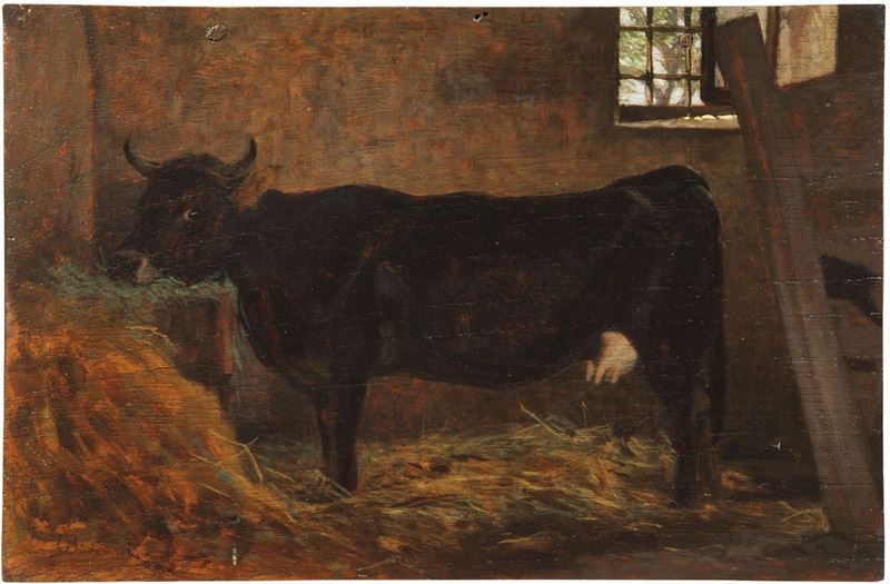 Odoardo Borrani - Mucchina Nera nella Stalla
