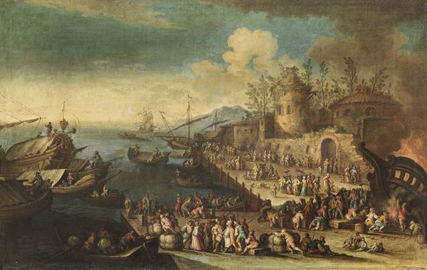 Bernardino Galliari (attr. a) - Scena marinaresca