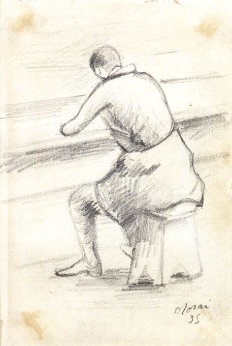 Ottone Rosai - Uomo Seduto