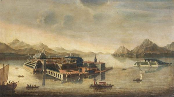 Ignoto del XVIII secolo - Veduta dell'Isola Bella Borromeo sul Lago Maggiore