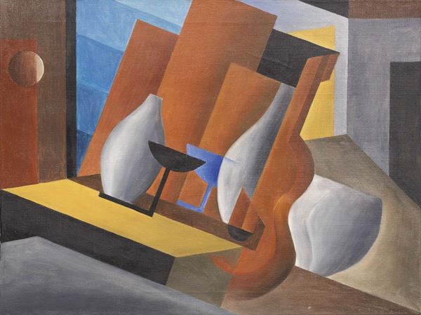 Fillia : Valori plastici di oggetti  (1928)  - Olio su tela - Auction MODERN ART - II - Casa d'aste Farsettiarte