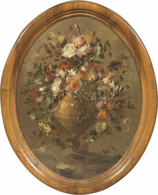 Scuola veneta del XVIII secolo - Natura morta con vaso di fiori
