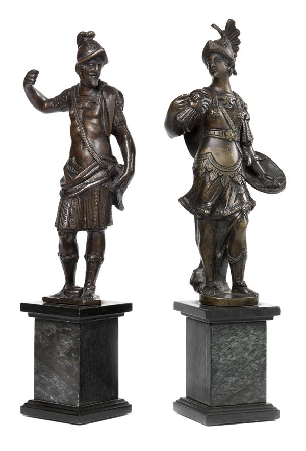Ignoto del XVII secolo : «Marte» e «Minerva»  - Sculture in bronzo su base in marmo - Auction Importanti Arredi e Dipinti Antichi - I - Casa d'aste Farsettiarte
