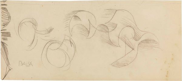 Giacomo Balla : Motivi per ricamo  (1918 ca.)  - Matita su cartoncino con stampa al verso - Auction MODERN ART - II - Casa d'aste Farsettiarte