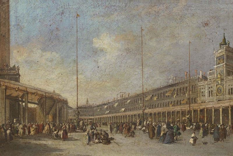 Scuola Veneta del XIX Secolo - Venezia, Veduta di Piazza San Marco