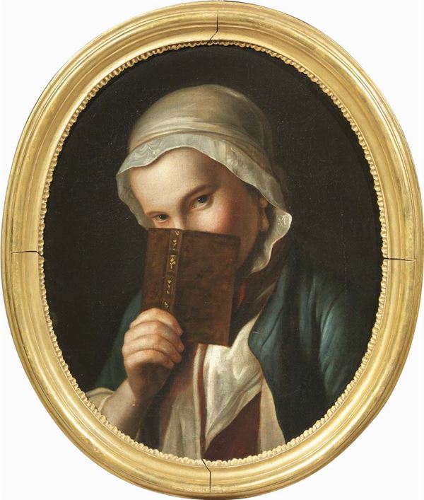 Scuola veneta del XVIII secolo - Giovane donna con libro