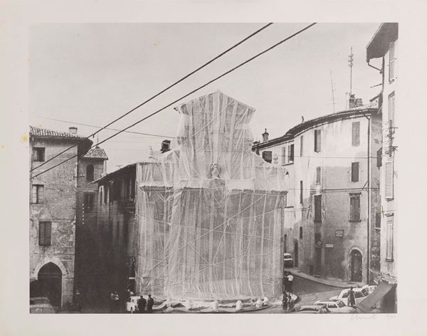 Christo - Due grafiche da «Packet Fountain and Packet Tower, Spoleto, 1968»