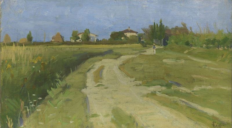 Luigi Gioli - Paesaggio con Casolari