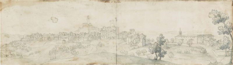 Scuola Fiorentina del XVIII Secolo - Veduta di San Miniato al Tedesco (pisa)