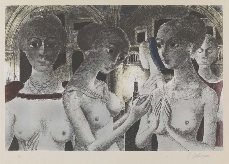 Paul Delvaux - Trois Femmes
