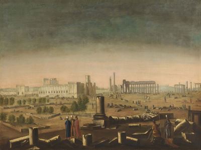 «paesaggio con Rovine di Colonne e Figure Turchesche» e «paesaggio con Colonnato in Prospettiva e...
