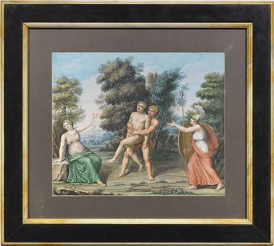 «arianna, Ercole e Caco e Atena» e «ercole con Ermes e Cerbero»
