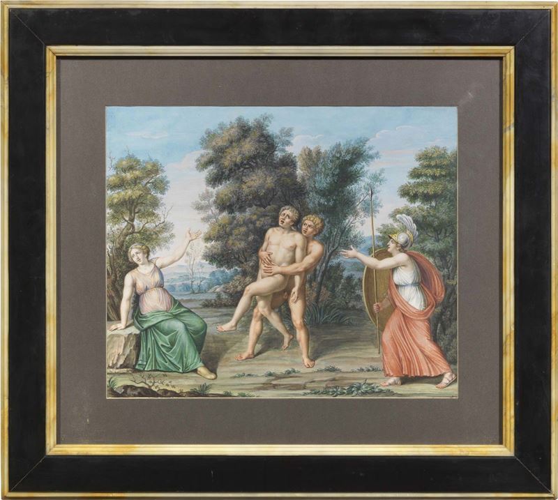 Scuola Neoclassica Inizio XIX Secolo - «arianna, Ercole e Caco e Atena» e «ercole con Ermes e Cer...