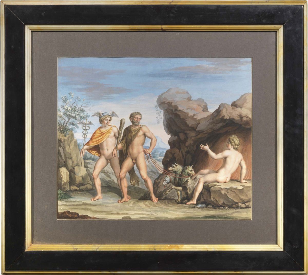 Scuola Neoclassica Inizio XIX Secolo - «arianna, Ercole e Caco e Atena» e «ercole con Ermes e Cer...