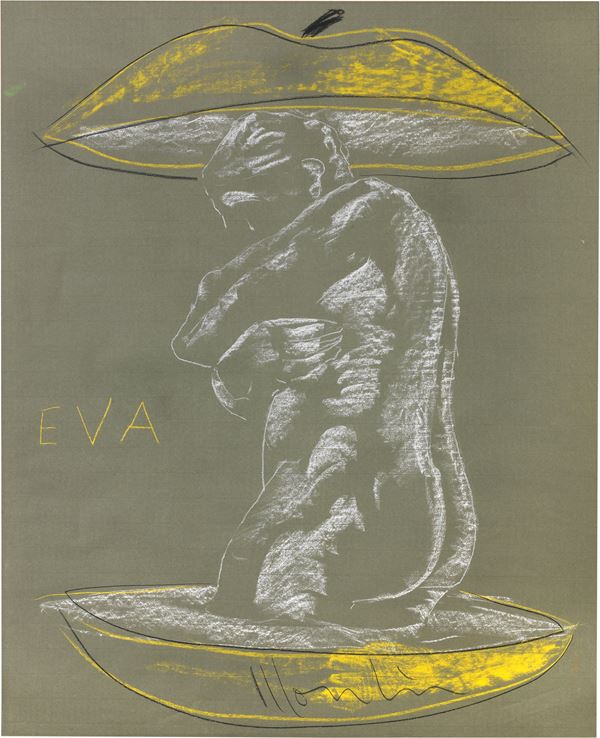 Aldo Mondino : Eva  - Pastello su carta - Auction Contemporary Art - Casa d'aste Farsettiarte