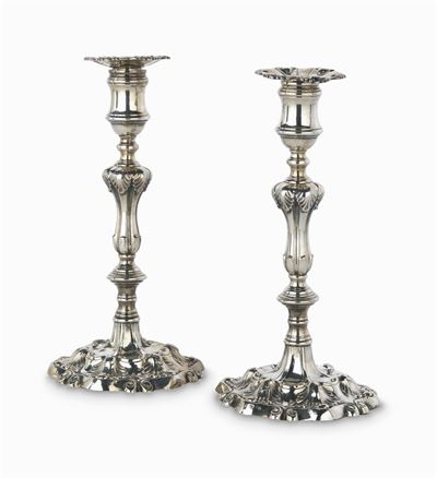Coppia di Candelieri in Argento