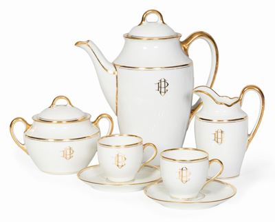 Servizio da Caffè in Porcellana Bianco Oro