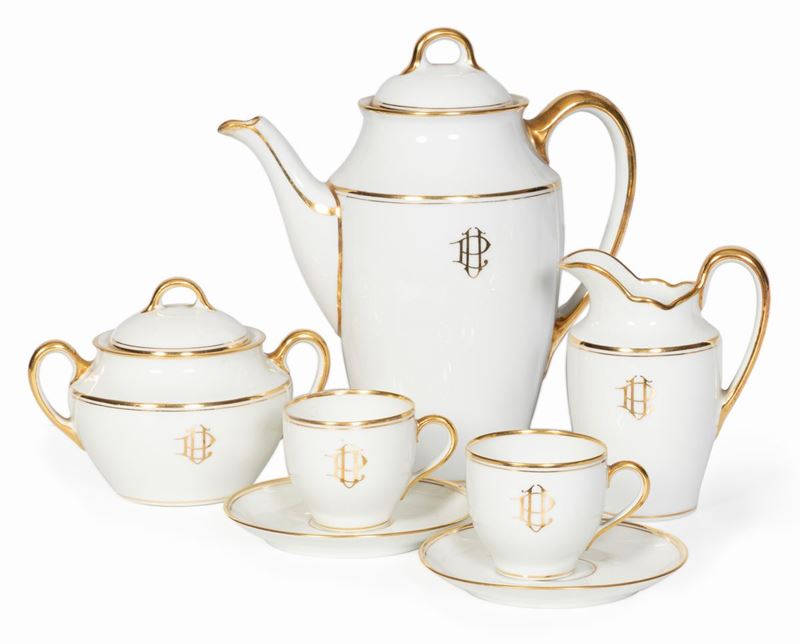 Servizio da Caffè in Porcellana Bianco Oro