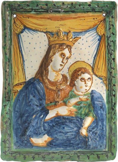 Placca in Maiolica Policroma