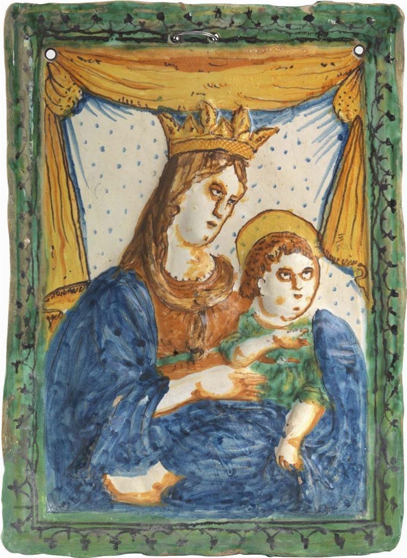 Placca in Maiolica Policroma