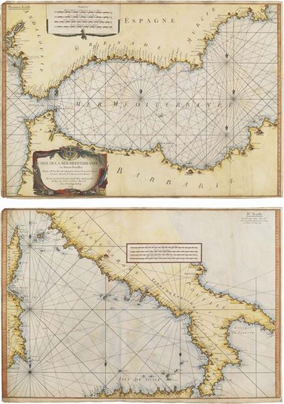 Dodici Mappe Descrittive del Mediterraneo Colorate a Mano