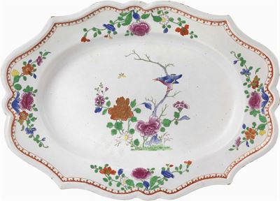 Vassoio Ovale in Maiolica Policroma