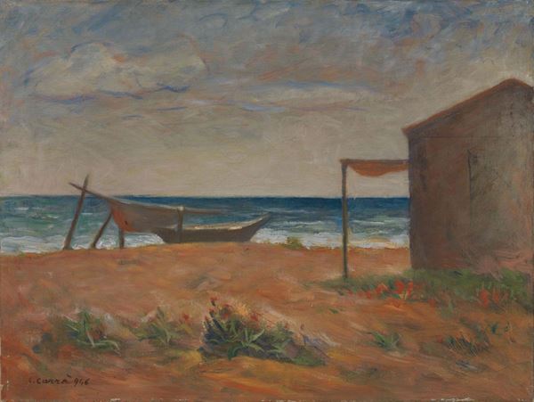 Carlo Carr&#224; : Forte dei Marmi  (1946)  - Olio su tela - Auction MODERN ART - II - Casa d'aste Farsettiarte