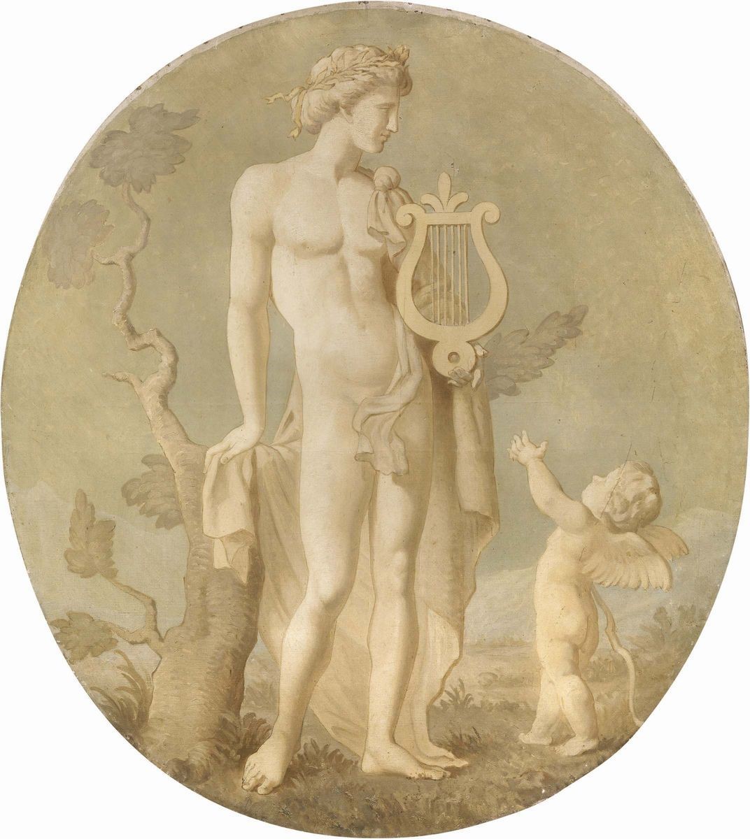 Scuola Neoclassica Francese del XIX Secolo - Quattro Dipinti Monocromi